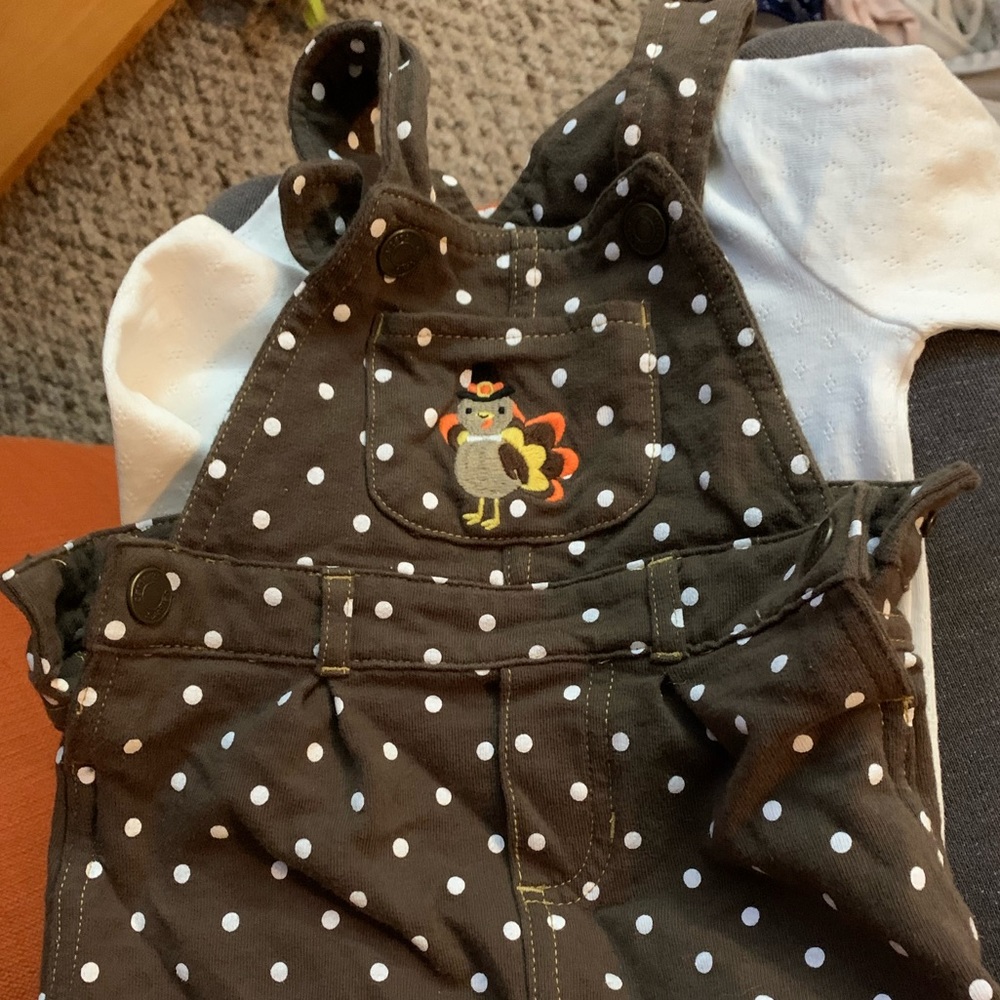 9m Thanksgiving skirtall and onesie